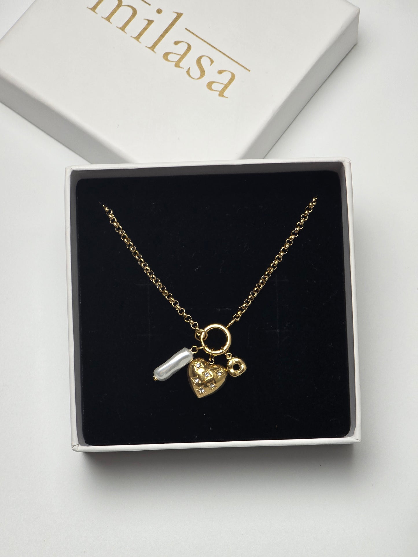 Maris Pearl Heart Necklace