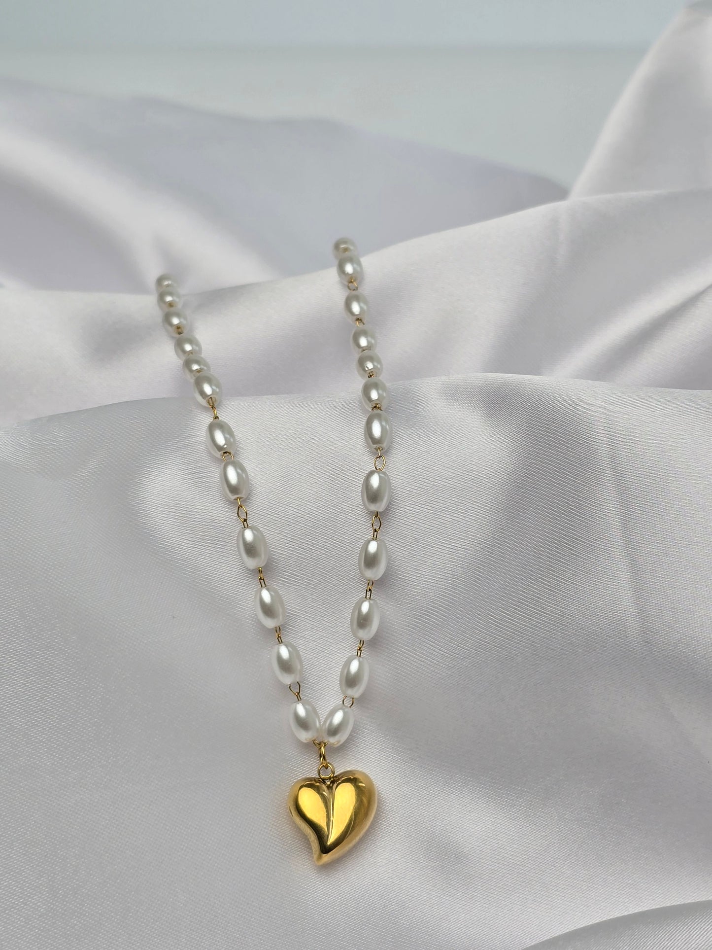 Aurelle Celestia Pearl Heart Necklace