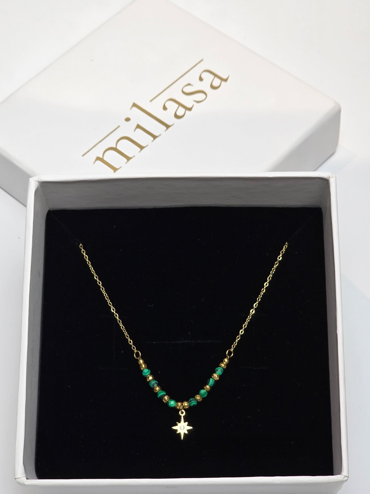 Elysian Green Star Bead Necklace