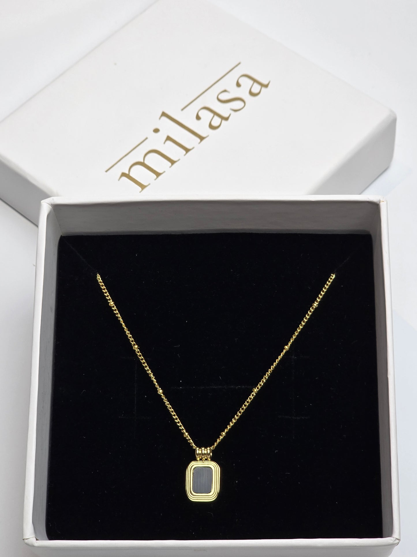 Aurelle Black Onyx Charm Necklace