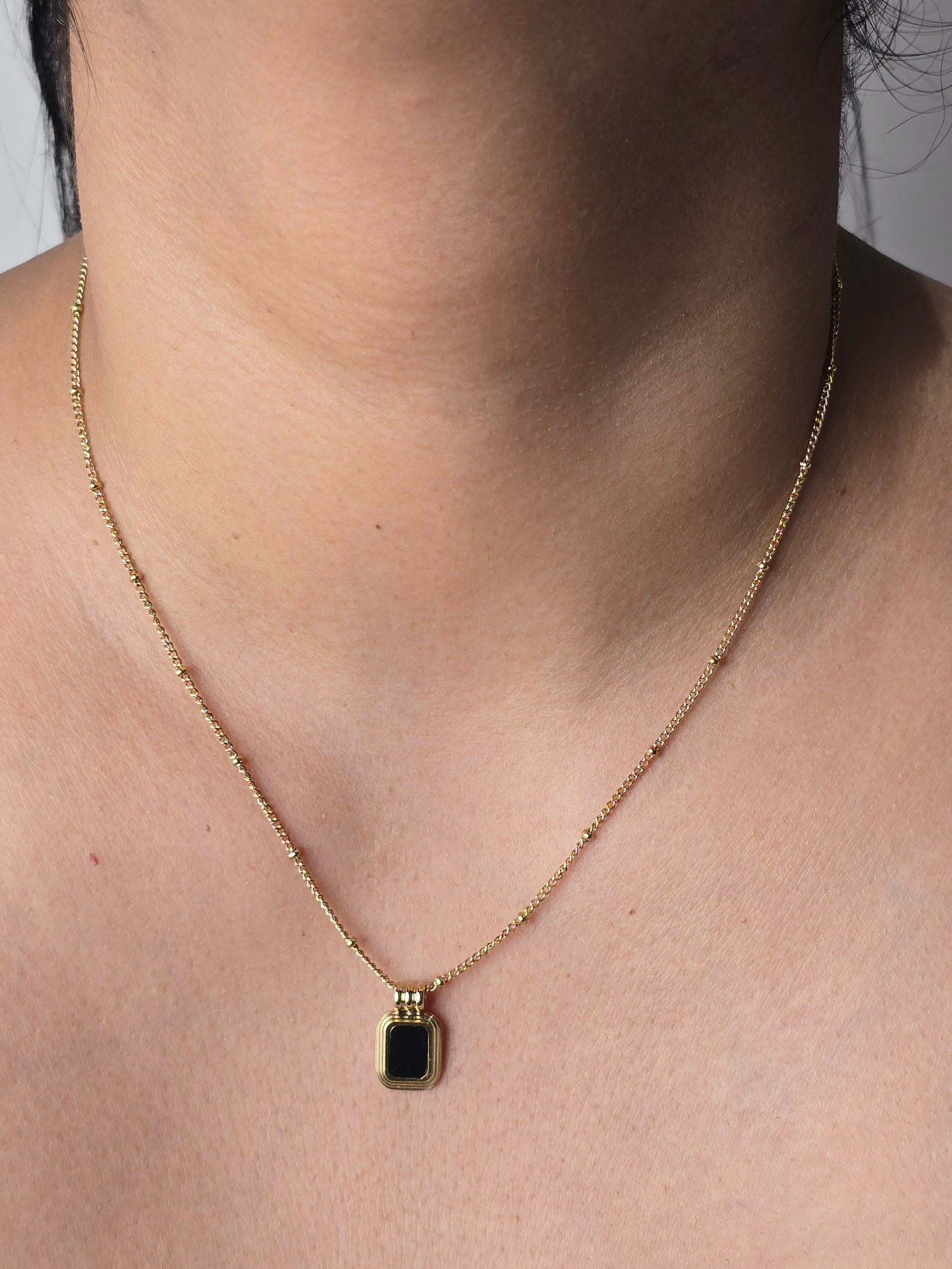 Aurelle Black Onyx Charm Necklace