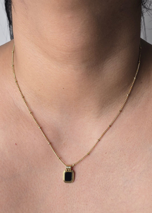 Aurelle Black Onyx Charm Necklace