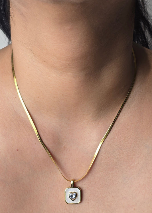 Aurelle Heart Pearl Sheen Necklace