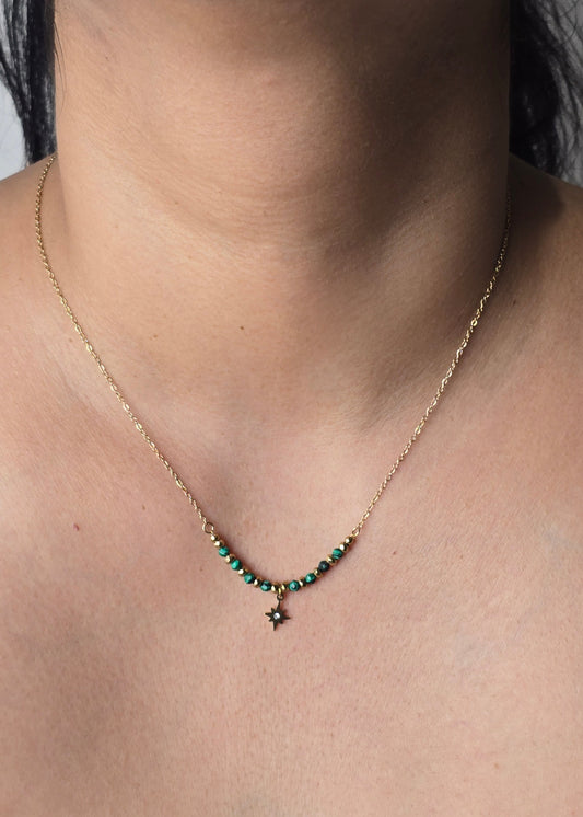 Elysian Green Star Bead Necklace