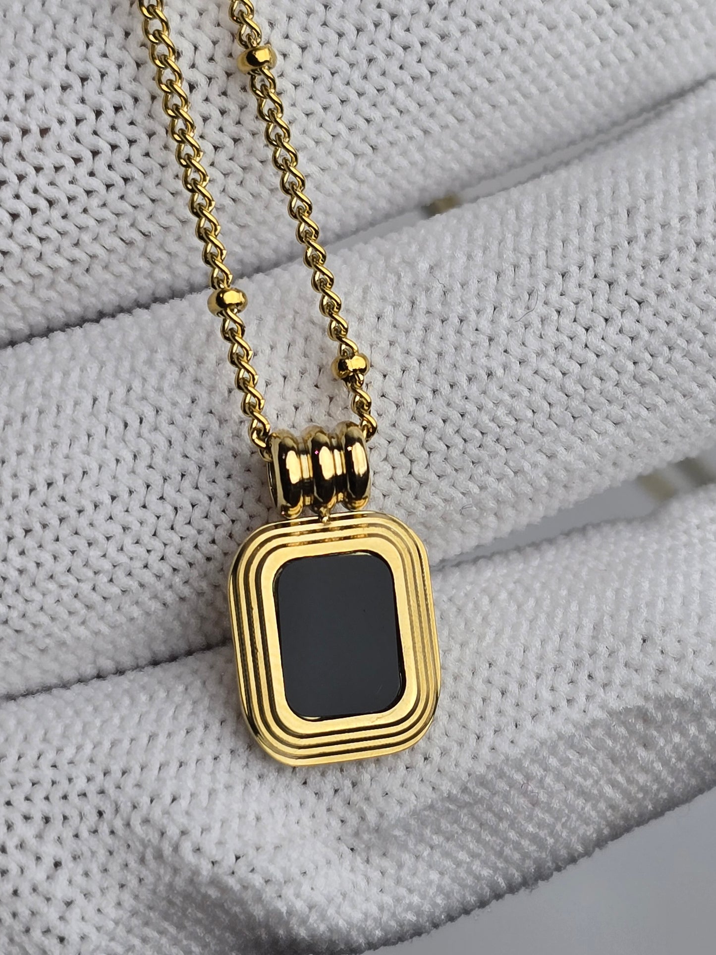 Aurelle Black Onyx Charm Necklace