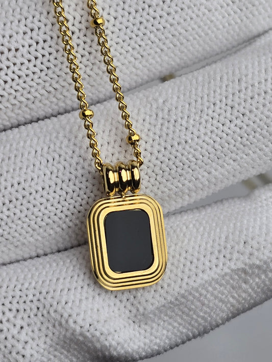 Aurelle Black Onyx Charm Necklace
