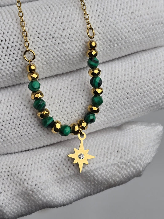 Elysian Green Star Bead Necklace