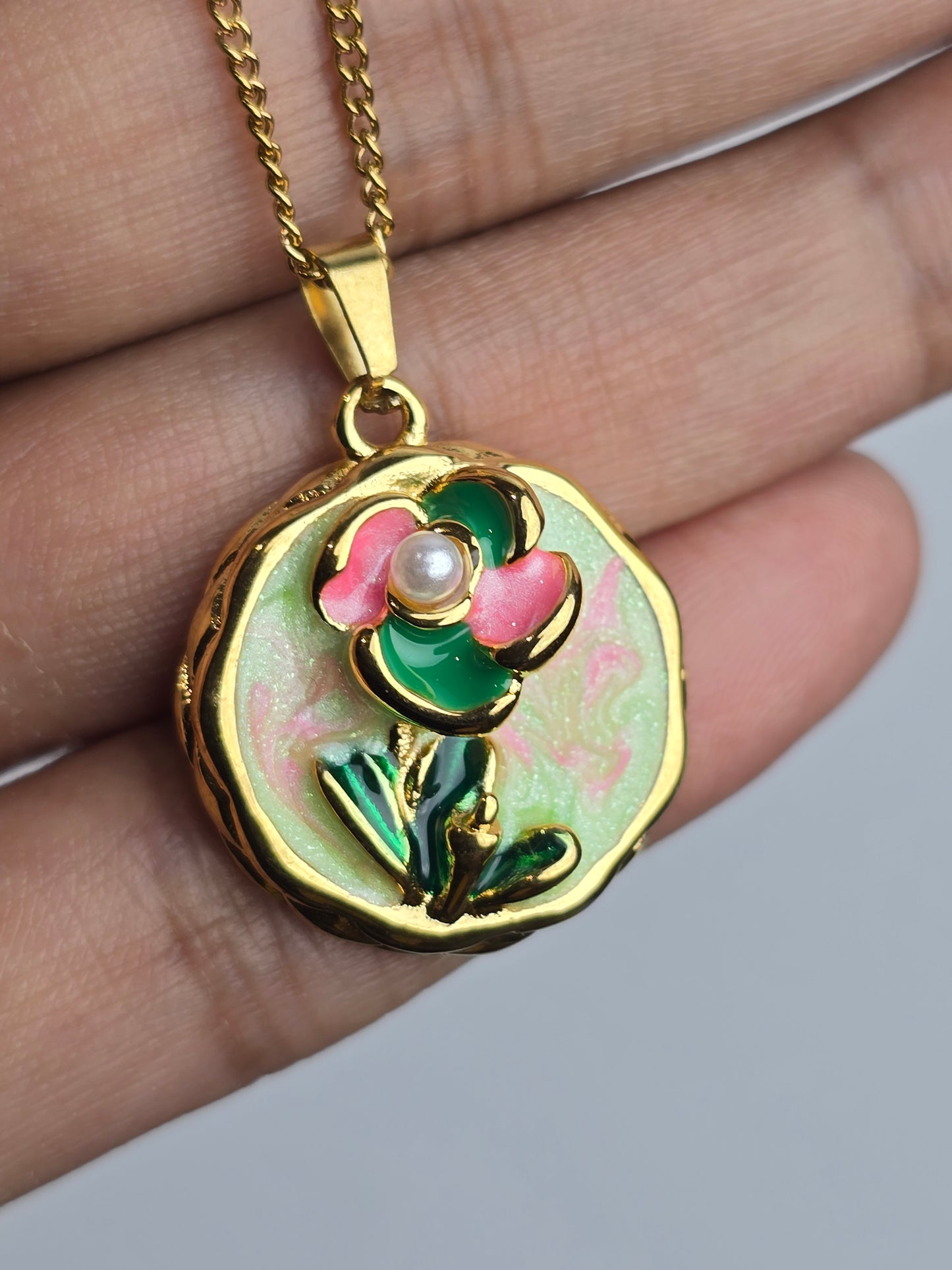 Aurelle Green Meadow Pendant