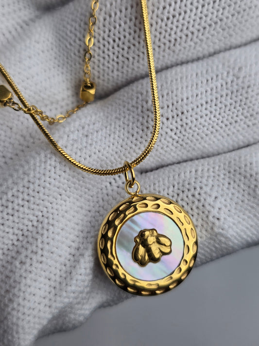 Bee Medallion Layered Necklace