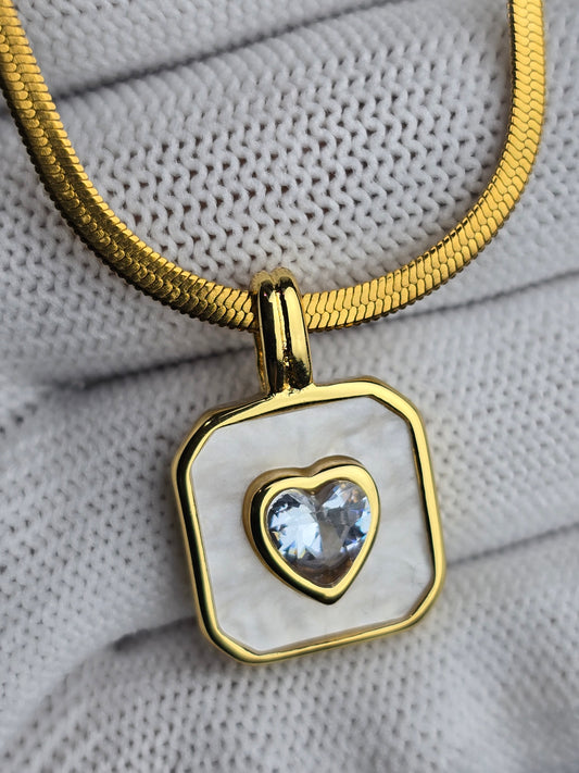 Aurelle Heart Pearl Sheen Necklace