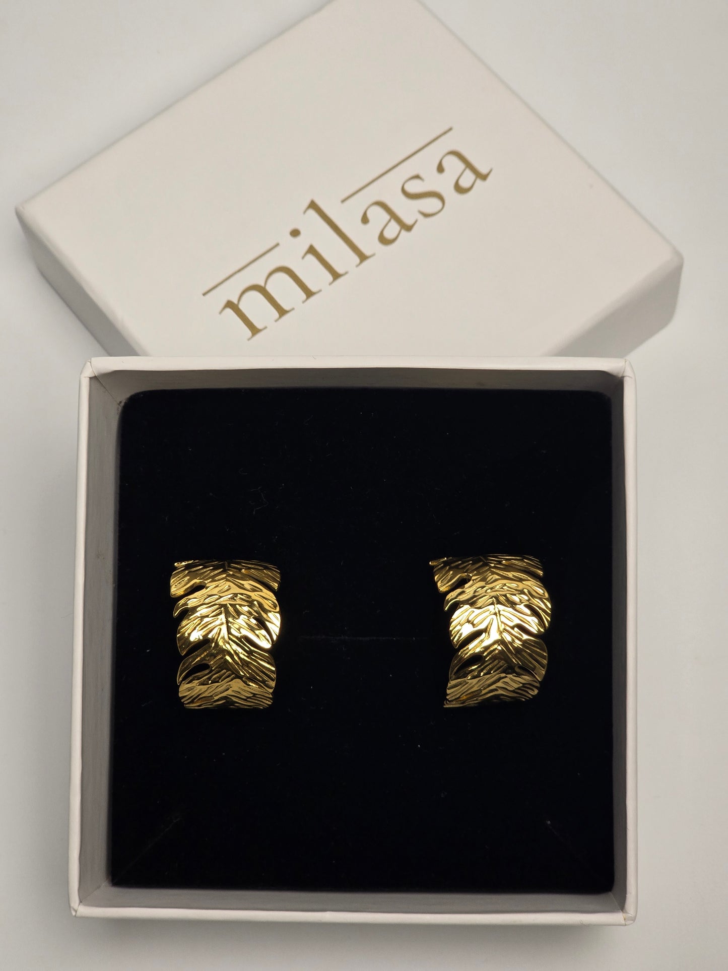 Golden Leaf Sculpt Hoops
