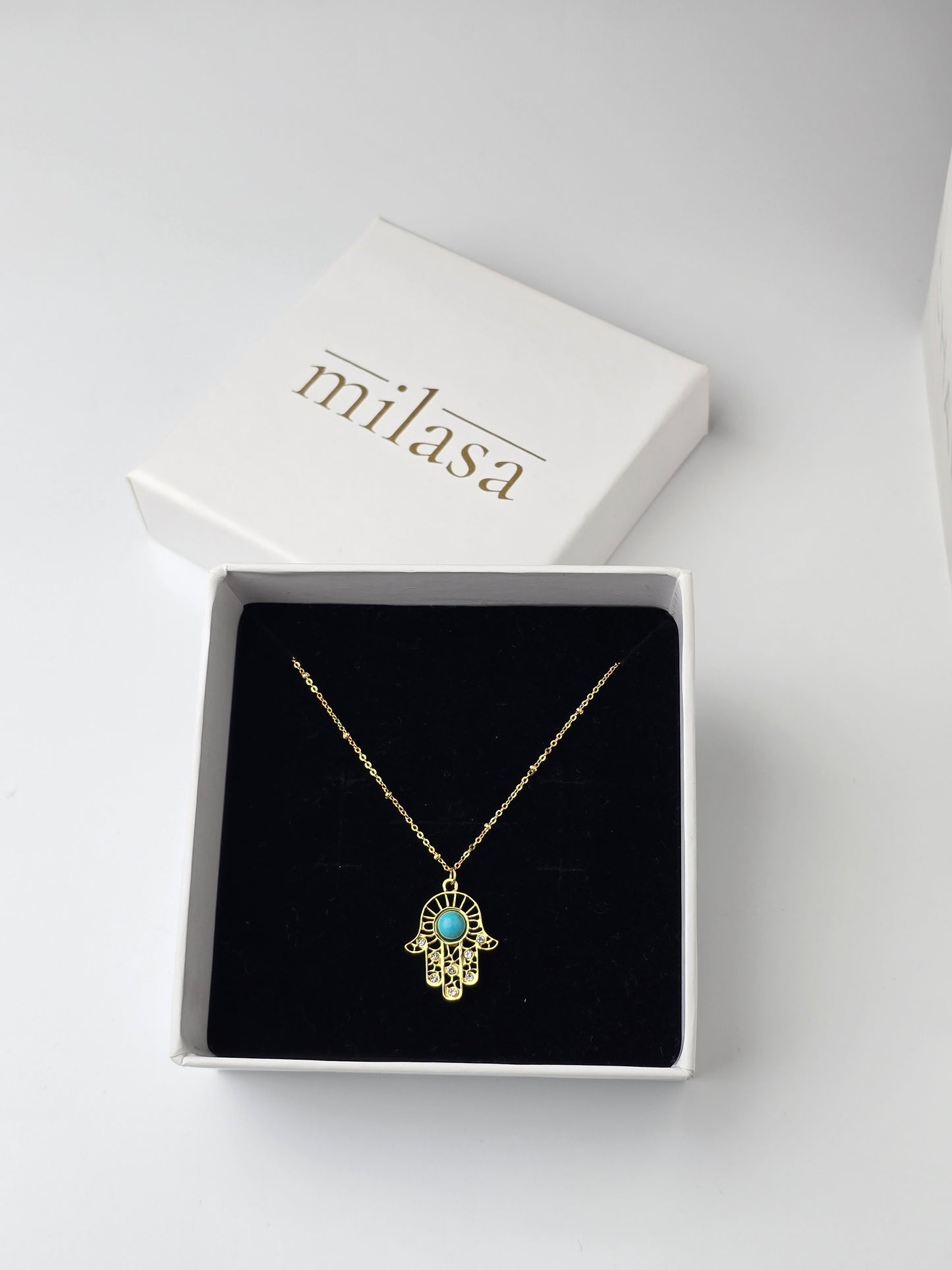 Aurelle Hamsa Necklace