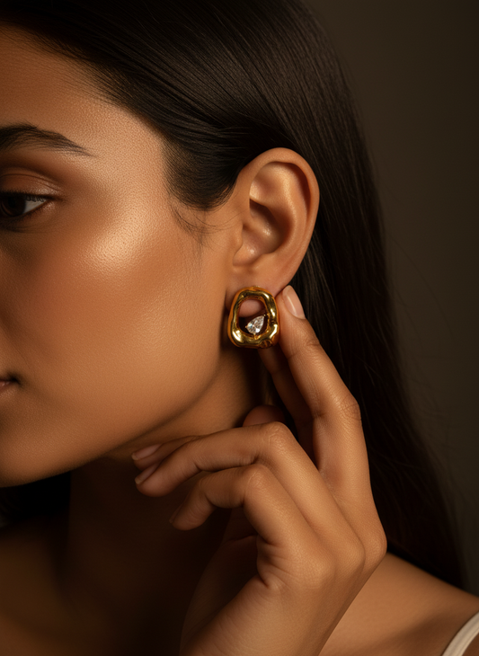 Liquid Gold Halo Studs