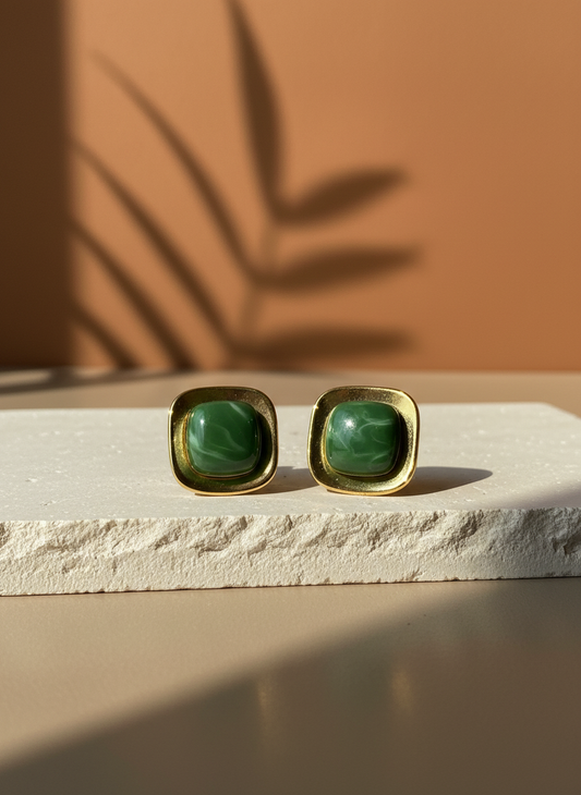 Emerald Enigma Studs