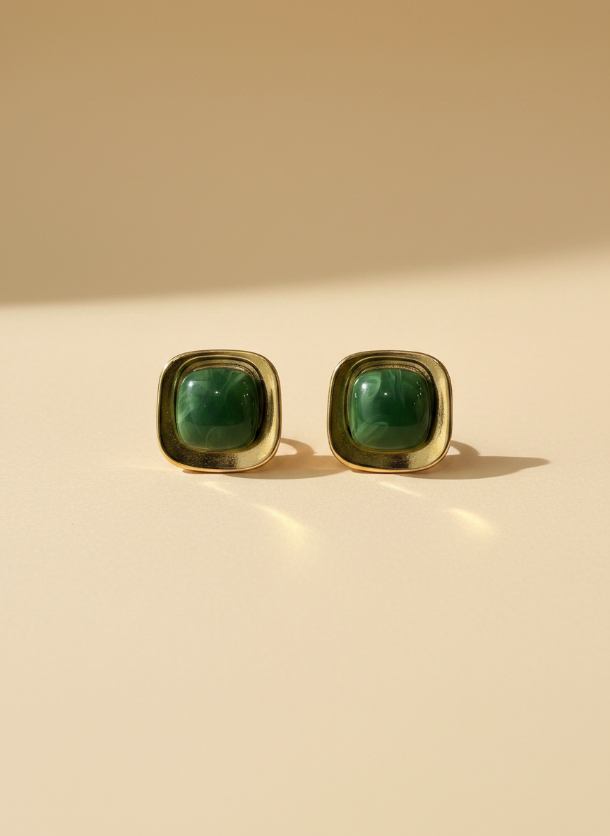 Emerald Enigma Studs