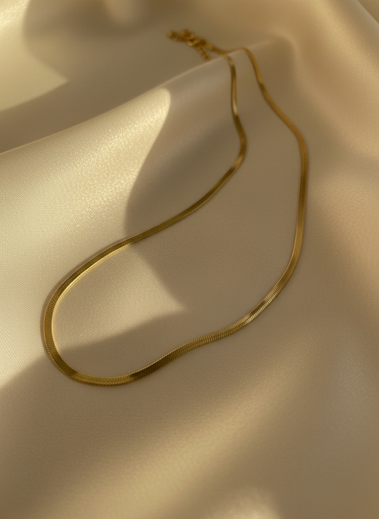Liquid Gold Herringbone Chain