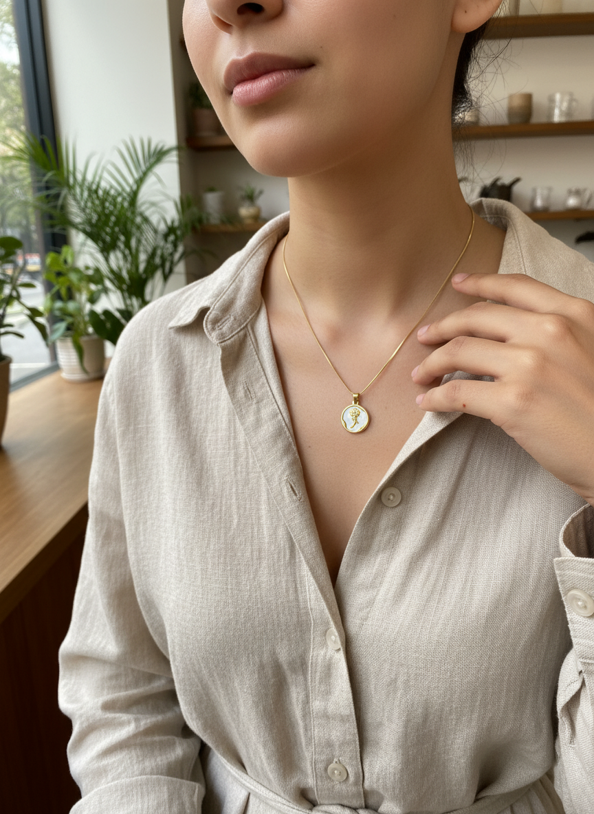 Rosé Medallion Necklace