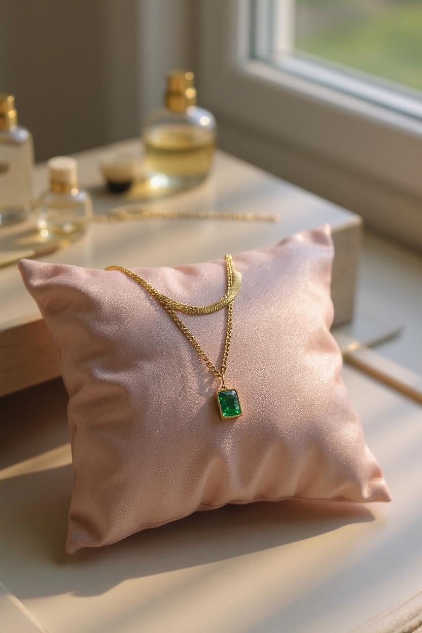 Layered Emerald Necklace