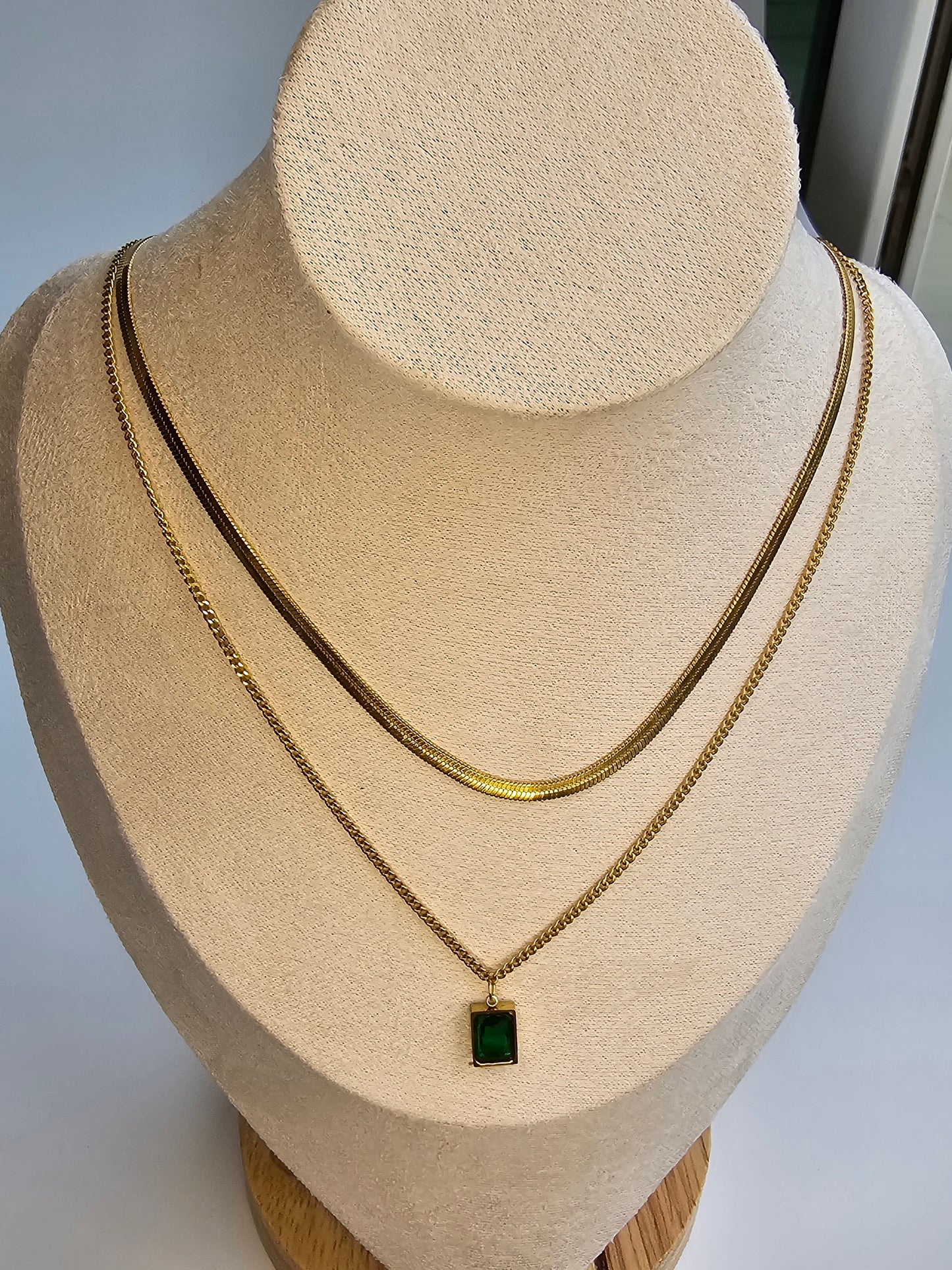 Layered Emerald Necklace