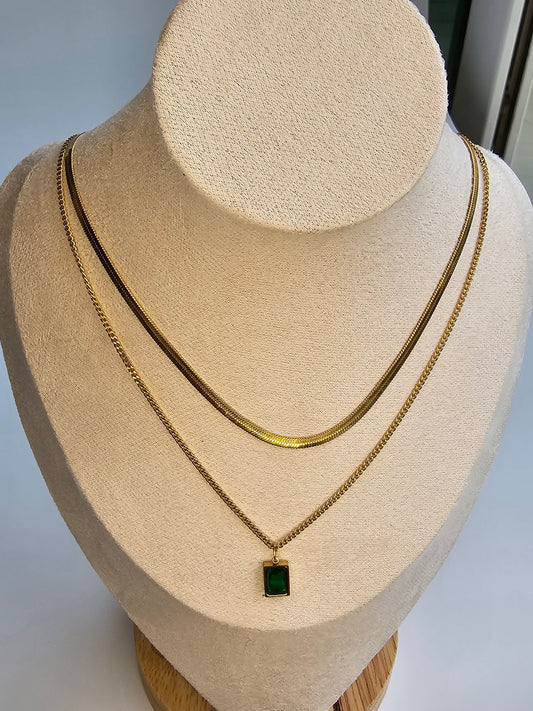 Layered Emerald Necklace