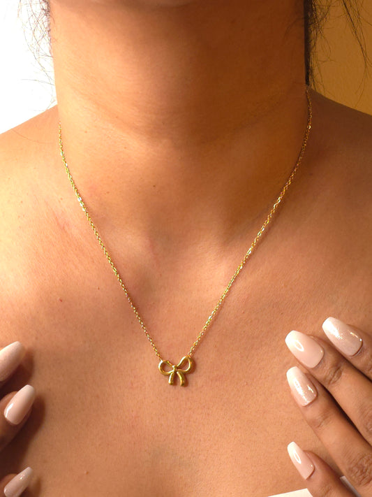 Minimal Bow Necklace Set