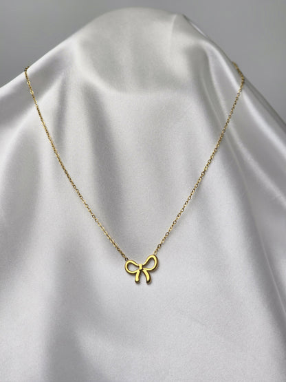 Minimal Bow Necklace Set