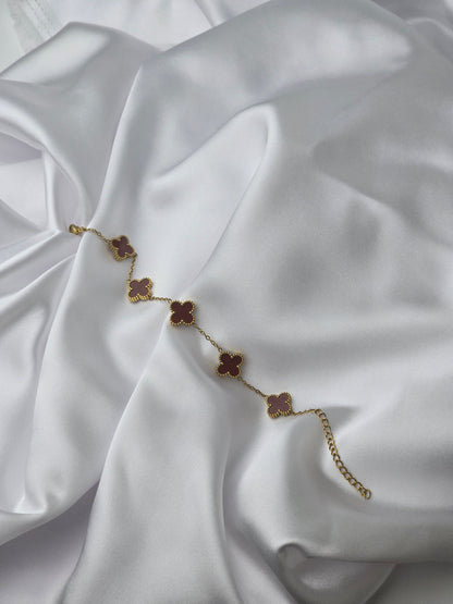 Maroon Clover Bracelet