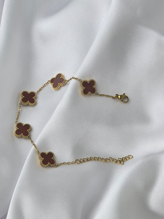 Maroon Clover Bracelet