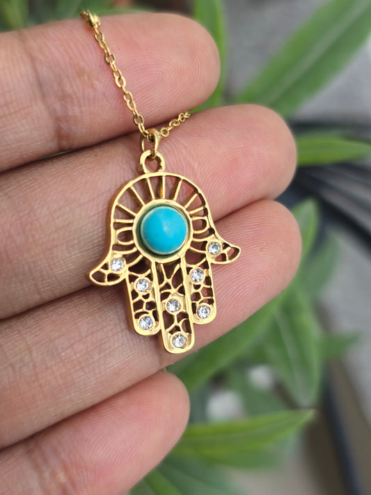Aurelle Hamsa Necklace