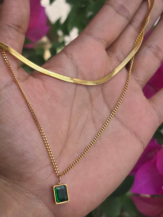 Layered Emerald Necklace