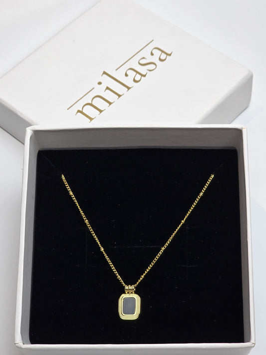 Aurelle Black Onyx Charm Necklace