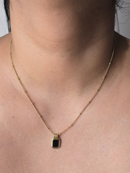 Aurelle Black Onyx Charm Necklace