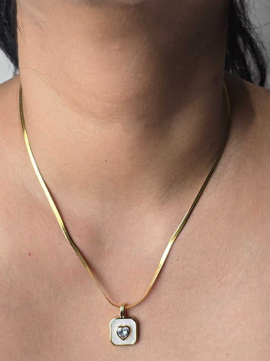 Aurelle Heart Pearl Sheen Necklace