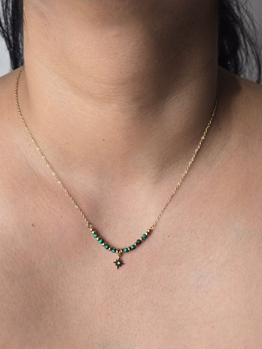 Elysian Green Star Bead Necklace