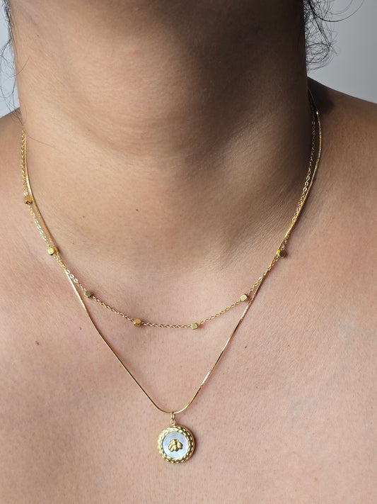 Bee Medallion Layered Necklace