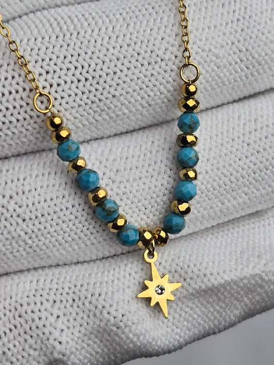 Elysian Turquoise Star Bead Necklace