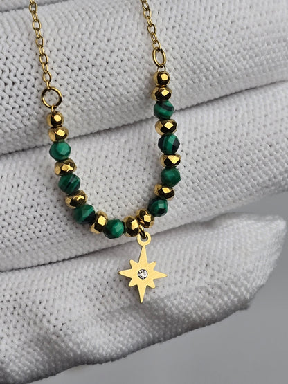 Elysian Green Star Bead Necklace