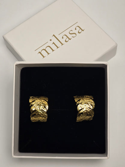 Golden Leaf Sculpt Hoops