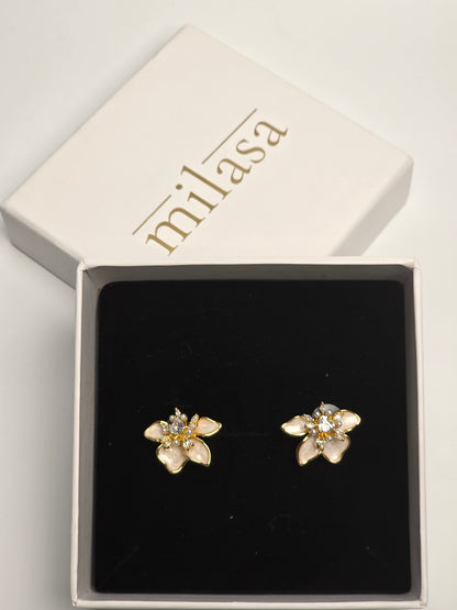 Floral Fusion - Aurelle Blossom Whisper Necklace and Blanc Fleur Studs