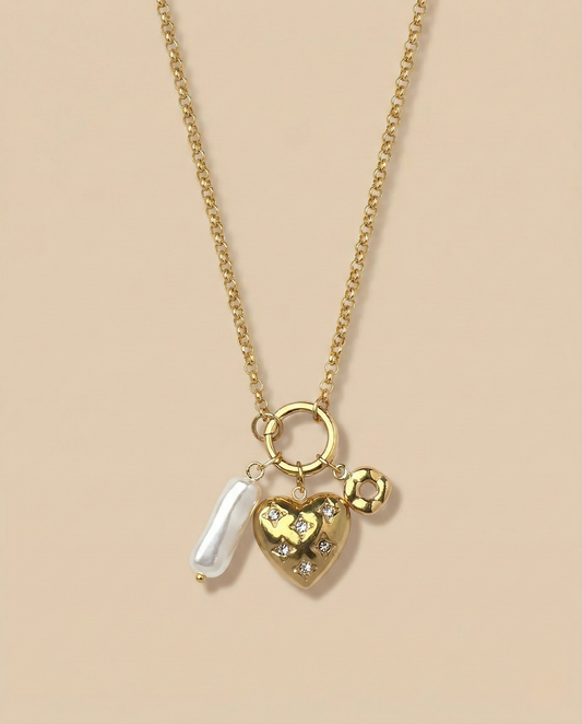Maris Pearl Heart Necklace