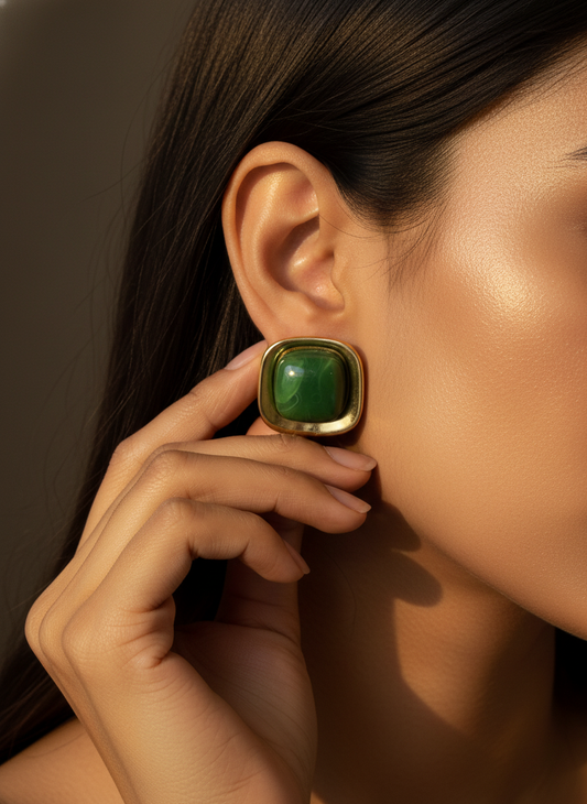Emerald Enigma Studs