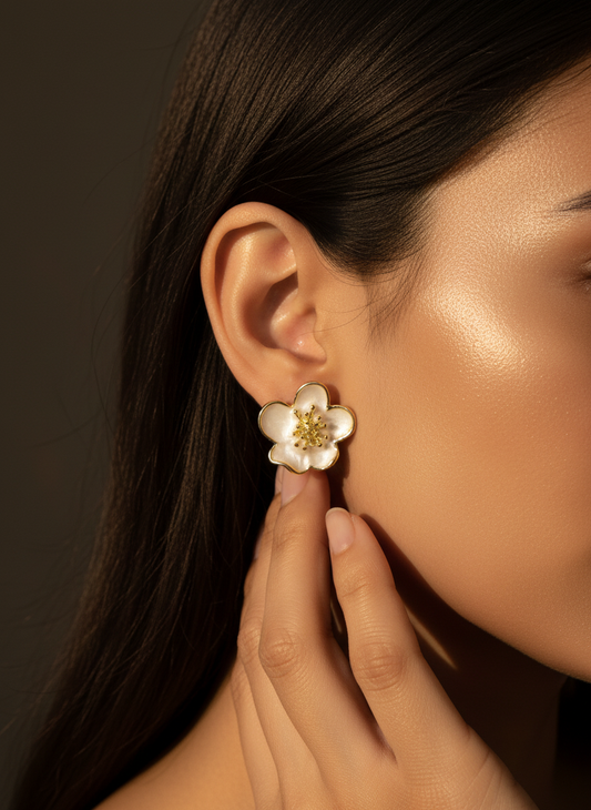 Pearly Blossom Studs