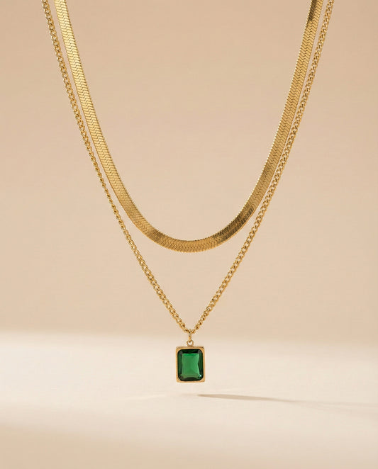 Layered Emerald Necklace