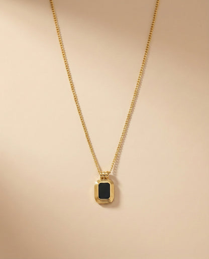 Aurelle Black Onyx Charm Necklace