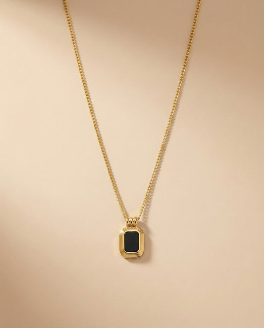 Aurelle Black Onyx Charm Necklace