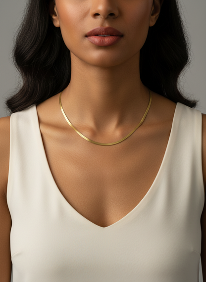 Liquid Gold Herringbone Chain