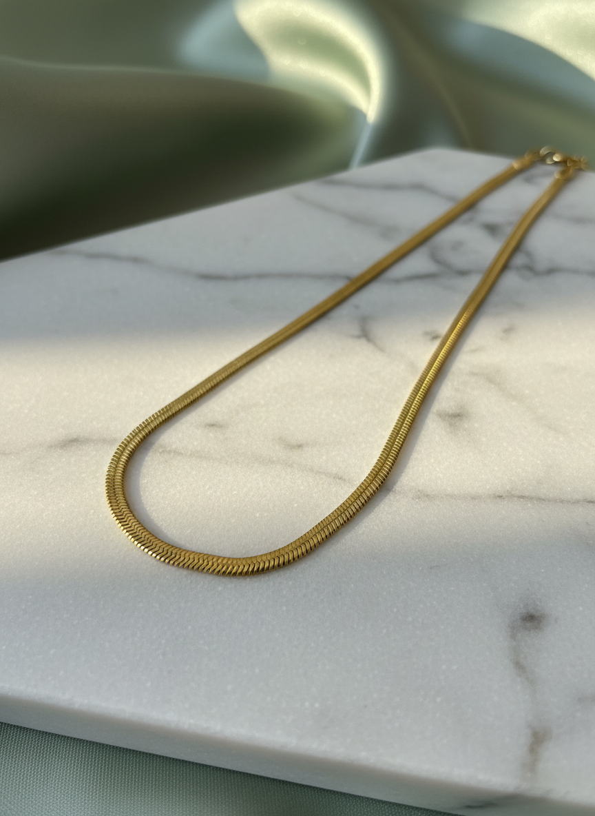 Liquid Gold Herringbone Chain