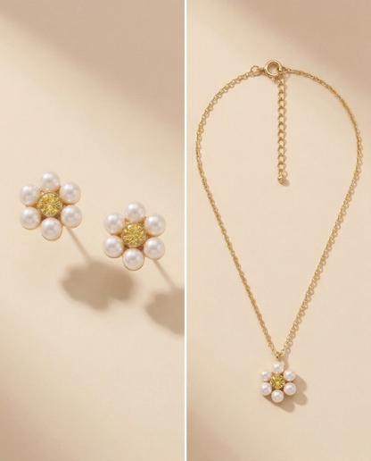 Pearl Bloom Necklace Set
