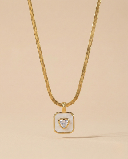 Aurelle Heart Pearl Sheen Necklace