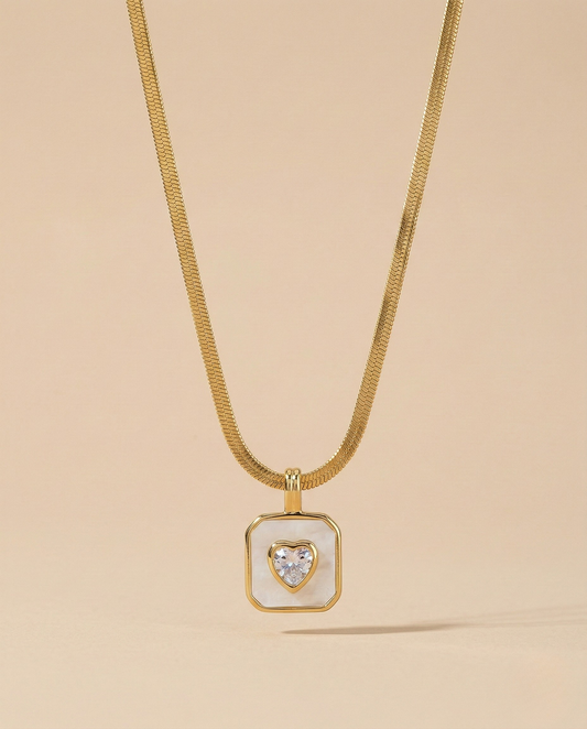 Aurelle Heart Pearl Sheen Necklace